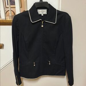 St. John Sport black pearl detail full zip blazer * tiny flaw